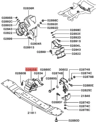 MITSUBISHI PAJERO/MONTERO SUPPORTO POSTERIORE MOTORE OEM MR234958 - Imagen 1 de 4