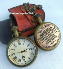 Vintage Brass Pocket Watch Gift to My Son/ Collectible Clock Pocket Gift