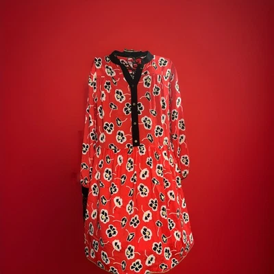 Mini Vestido Rojo Juicy Couture Informal Floral Mangas Largas Talla 2 Foto 1 de 4