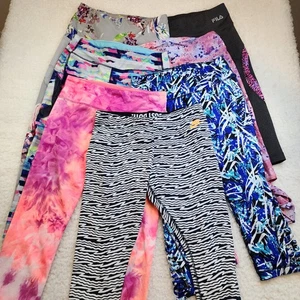 7pc LOT Active Capri Pants M Nike RBX Jockey Colorful Running Athletic Sports - Picture 1 of 24