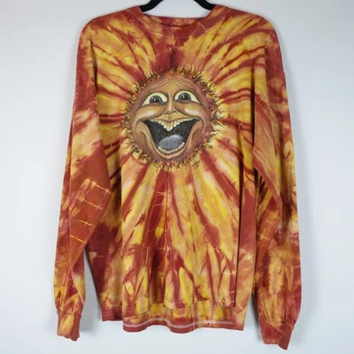 Camisa Tie Dye Vintage Grateful Dead Psychedelic Sun Face de Mike DuBios, Talla L Foto 1 de 4