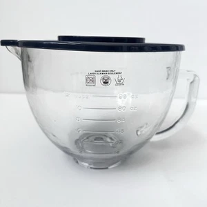 Glass Mixing Bowl Accessory 5 Quart Compatible With KitchenAid w/Lid - Picture 1 of 8