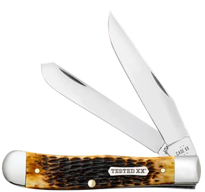 Case xx Knife Trapper Jig Burnt Amber Bone 51390 Carbon Steel Pocket Knives - Picture 1 of 3