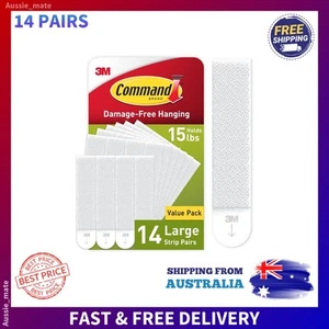 Large Picture Hanging Strips Value Pack 14 Pairs White Wall Mount Damage-Free - Picture 1 of 7