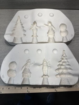 Vintage 1992 Kimple Xmas Kids Tree Snowman 2147 Ceramic Slip Mold  - Image 1 of 4