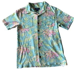 Polo Ralph Lauren Aloha Hawaiian Button Cotton Youth Boys Shirt Preppy Medium - Picture 1 of 7