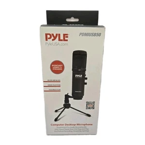 Pyle PDMIUSB50 USB Mikrofon strumieniowy Pro Audio Mikrofon pojemnościowy ze statywem Nowy - Zdjęcie 1 z 4