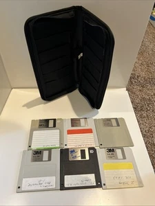 Floppy Disk 3.5" Lot of 6-Used Mixed Brands W/Case Logic Carrying Case! - Afbeelding 1 van 2