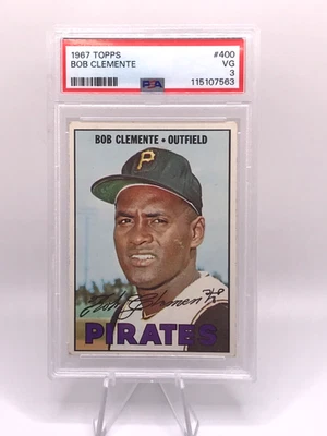 Bob Roberto Clemente 1967 Topps #400 Salón de la fama Piratas de Pittsburgh ¡NUEVA LOSA PSA 3 EN MUY BUENA CONDICIÓN! Foto 1 de 2