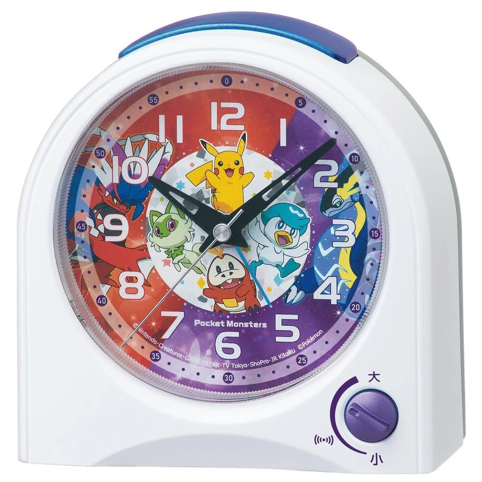 Seiko Clock Alarm Clock Table Clock Character Pokemon White 115×115×55mm CQ425W