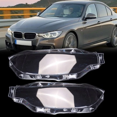 For BMW 3-Series F30 F35 2016-18 A Pair Left&Right Headlight Headlamp Lens Cover - Image 1 of 4
