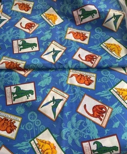 cotton fabric 4ft Long  Dinosaurs Fabric Country Vintage Pteranodon T-Rex  - Picture 1 of 1