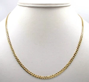 Collar de cadena de eslabones cubanos de oro macizo de 18 quilates de 16" - Imagen 1 de 15