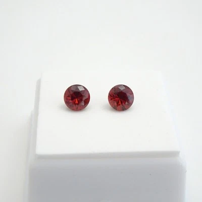 Par a juego de granate Spessartine 2,69 ctw - 6 mm redondo - piedras preciosas sueltas africanas Foto 1 de 4