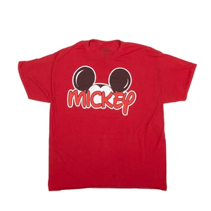 DISNEY Mickey Mouse T-Shirt Red Short Sleeve Mens XL - Picture 1 of 6