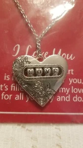 New GANZ Silvertone Heart Pendant Necklace Chain WITH TAGS Y2K Old Stock Gift  - Picture 1 of 5