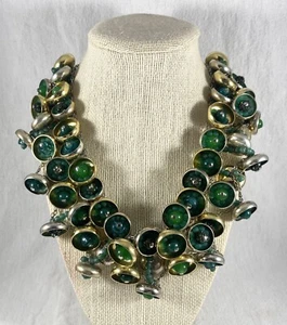 Vintage Francoise Montague FM Paris Statement Runway Necklace 20” - Picture 1 of 4