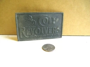 Vintage COLT REVOLVERS The Worlds Right Arm Belt Buckle 4” x 2.5” - Picture 1 of 2