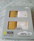 MOON and Stars (2) Yellow/Wht Multi 30"x40" Baby Swaddle Blanket Set FREE SHIP!