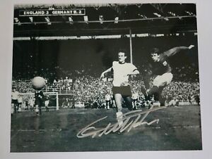 Sir Geoff Hurst Hand Signed Photo England Vs Germany 