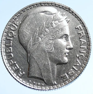 1930 FRANCE w Marianne FRENCH MOTTO Old VINTAGE Silver 10 Francs Coin i107793 - Picture 1 of 3