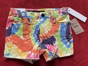 NWT Joe's Jeans Girl's Adjustable Waist Mid-Rise The Chloe Tie Dyed Shorts Sz: 4 - Picture 1 of 9