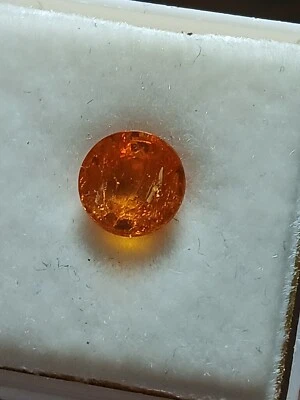 Granate espesarita 2 quilates - naranja mandarina - redondo 7 mm - piedras preciosas sueltas Foto 1 de 4
