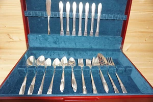 Oneida Fantasy Tudor 43-Pieces Dinner Salad Forks Tea Table Spoons Knives + Serv - Picture 1 of 11