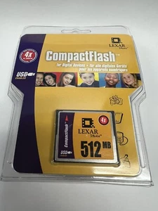 Lexar Media 512 MB 4x Speed - CompactFlash Card (CF512-04-2660) NOS Sealed - Photo 1 sur 4