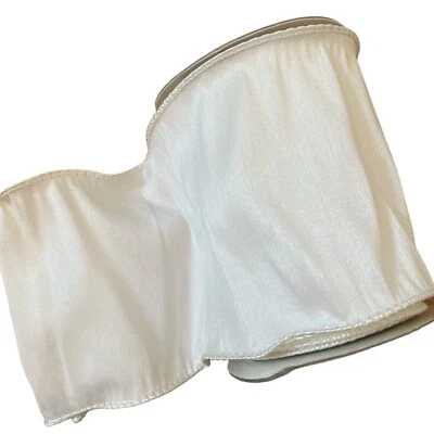 4” Wide 5yd Ivory 1040 White Satin Ribbon Wedding Party Decoration Wreath Floral - Image 1 of 4