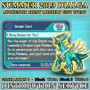 Pokemon Black (2) and White (2) Summer 2013 Shiny Dialga Distribution Service - Picture 1 of 12