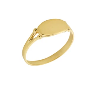 Gold Engravable Signet Ring (Available in Yellow/White Gold) - Picture 1 of 3