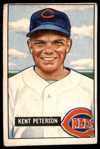 1951 BOWMAN KENT PETERSON 215 VG BASEBALL CINCINNATI REDS