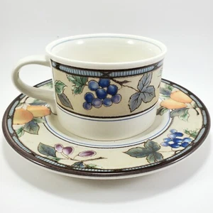 Platillo taza plana Mikasa Intaglio Garden Harvest 8 oz gres café té fruta - Imagen 1 de 10