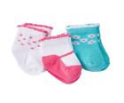 Gerber Baby Girl 3-Pk Coral/Blue Ankle Socks Size 0-6M BABY CLOTHES SHOWER GIFT
