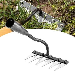 Iron Rake for Gardening and Weeding,Carbon Steel Metal Iron Heavy Duty,Garden We - Picture 1 of 12