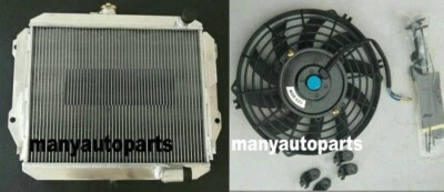 3 rows alu radiator + fan for 1985-1992 DAIHATSU ROCKY F7 F8 2.8D 2.8TD DL DLT Foto 1 de 4