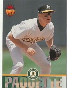 FREE SHIPPING-MINT-1994 Donruss Triple Play Craig Paquette #7 ATHLETICS 