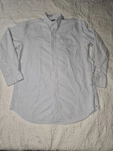 Chaps Long Sleeve ButtonUp Little Blue pin stripe Shirt Mens Sz M Preppy easter - Picture 1 of 20