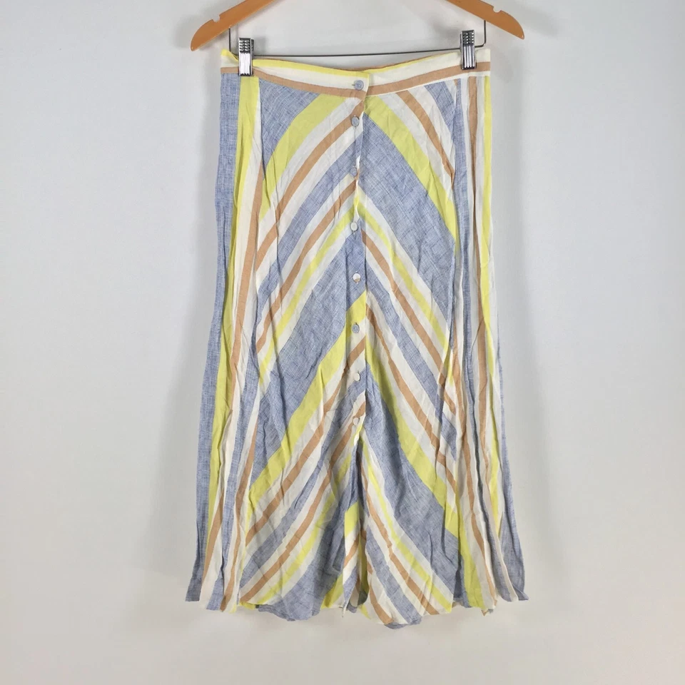 Falda Mango Mujer S Pequeña Multicolor Rayas Acampanada Viscosa Algodón 083804 Foto 1 de 4