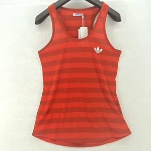 Adidas Tank Top Women’s Red & Black Stripped - Picture 1 of 6