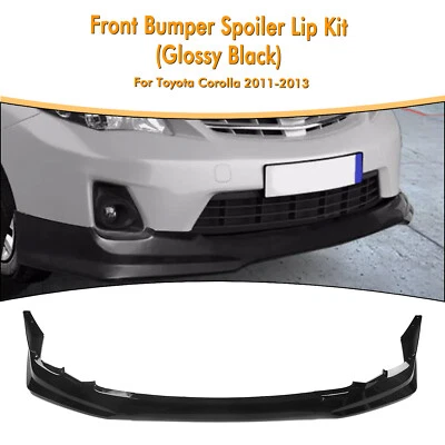 Kit de labio divisor de alerón de parachoques delantero de auto para Toyota Corolla 2011-2013 negro Foto 1 de 4