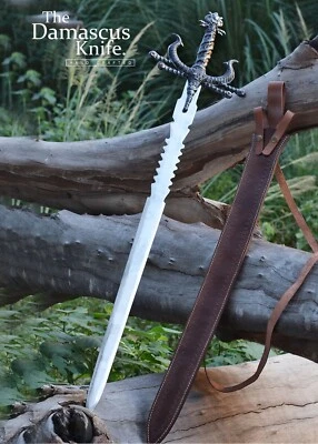 Historical Fantasy SWORD OF ODIN Handmade D2 Steel King of Asgard+ Leather Cover - Image 1 of 4