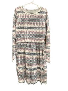 Girls knit dress size 12. Carter's. Long sleeved. Knee length. EUC. Cream aqua - Picture 1 of 1