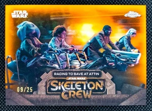 2025 Topps Chrome Star Wars Skeleton Crew/25 Orange Racing To Save At Atin - Imagen 1 de 2