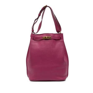 Authenticated Hermès Togo So Kelly 26 Pink Dark Calf Leather Shoulder Bag - Picture 1 of 8