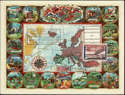 Belgium #B619 (SP317) 1958 30c + 20c Benelux Gate Org, Europeenne Post card - Image 1 of 2