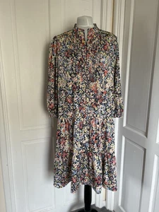 Me+Em Beautiful Floral Pattern 3/4 Sleeve Swing Dress Pockets Size UK 16 - Picture 1 of 21