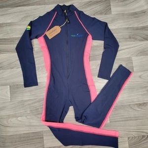 Ecostinger Full Body Girls Size 12 Sun Protective Swimsuit Navy Pink NWT - Picture 1 of 14