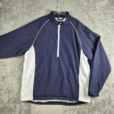 Footjoy FJ Windbreaker Pullover Mens Large Navy Blue White 1/2 Zip Golf Outdoor - Image 1 of 4